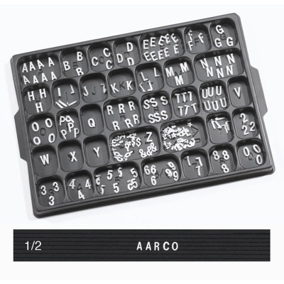 AARCO Universal Single Tab Helvetica Typeface Changeable Letters (330 characters per set)