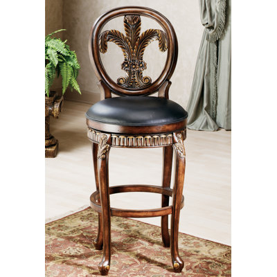Hillsdale Furniture Fleur De Lis 25" Triple Leaf Swivel Counter Stool