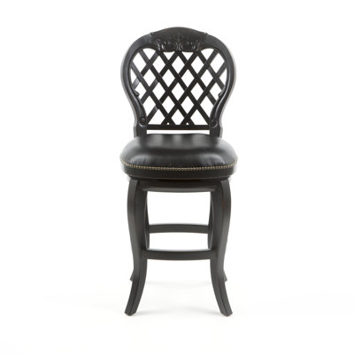 Hillsdale Furniture Braxton 26" Black Leather Swivel Counter Stool