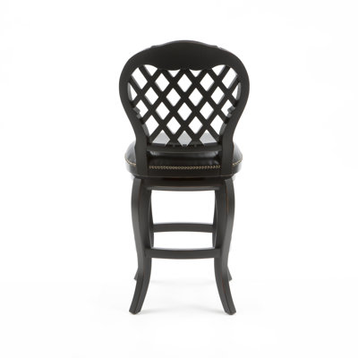 Hillsdale Furniture Braxton 26" Black Leather Swivel Counter Stool