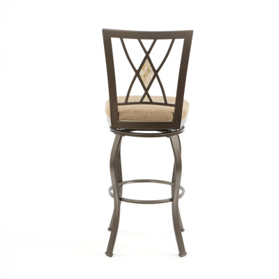 Hillsdale Furniture Brookside Bar Height Glass Bistro Table with Diamond Back Swivel Bar Stools