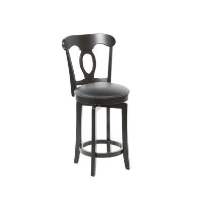 Hillsdale Furniture Corsica 24.5" Swivel Counter Stool with Vinyl Seat in Black