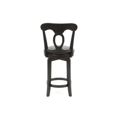Hillsdale Furniture Corsica 24.5" Swivel Counter Stool with Vinyl Seat in Black