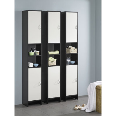 Tvilum Oceana Tall Two Door, Two Shelf Bathroom Cabinet