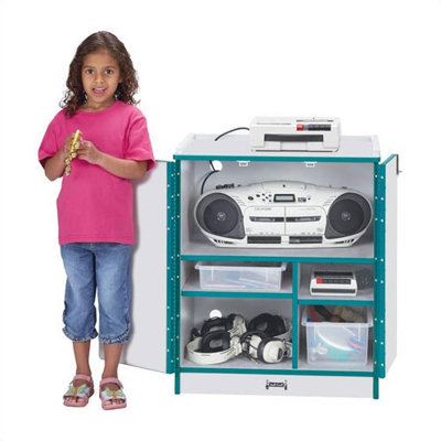 Jonti-Craft KYDZ Rainbow Accents Lockable Media Cart - Rectangular (24" x 20")