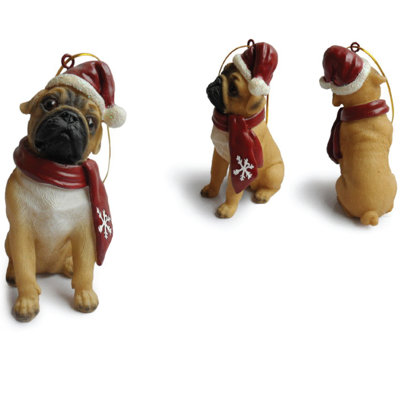 Little Gifts Pug Snowflake Scarf Resin Ornament