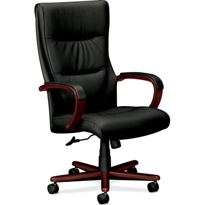 HON VL844 Series High Back Chair with Padded Wood Arms