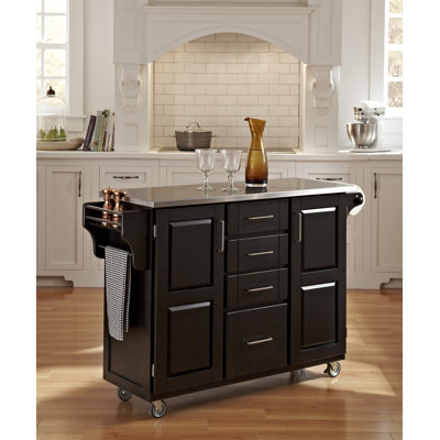Home Styles Kitchen Cart with Stainless Steel Top