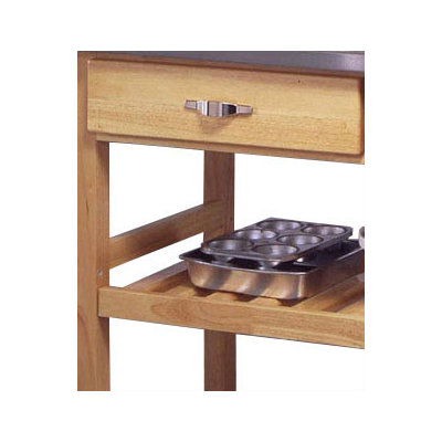 Home Styles Kitchen Cart with Stainless Steel Top