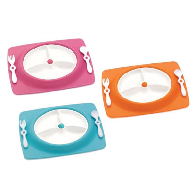 Skip Hop Mate Stay-Put Place Mat and Plate in Orange