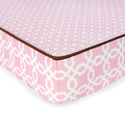 Skip Hop Lattice Bumper Free 4 Pieces Crib Bedding Set in Pink