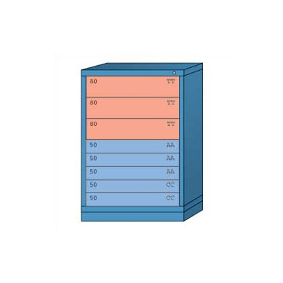 Lyon Workspace Products Counter High Standard Cabinet with 8 Drawers: 30" W x 28 1/4" D x 44 1/4" H