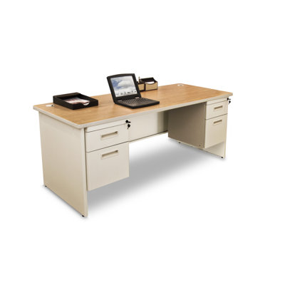 Marvel Office Furniture Pronto 66" Double Pedestal Computer Desk