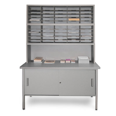 Marvel Office Furniture 50 Adjustable Slot Literature Organizer with Riser and Cabinet