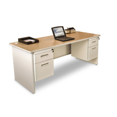 Marvel Office Furniture Pronto Double Pedestal Computer Desk