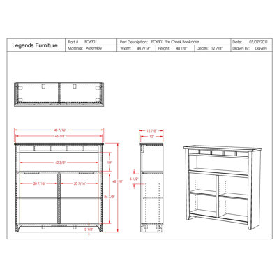 Legends Furniture Fire Creek Bookcase in Danish Cherry