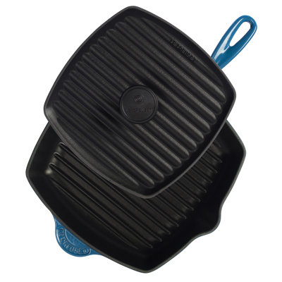Le Creuset Enameled Cast Iron 10" Flame Grill Pan Set