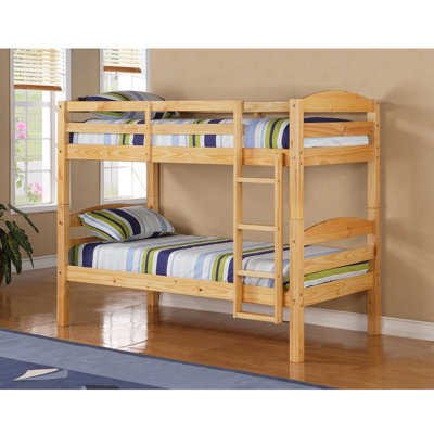 Home Loft Concept Twin over Twin Bunk Bed with Built-In Ladder