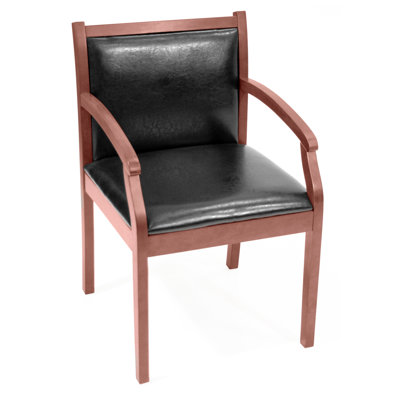 Regency Regent Wood and Leather Guest Side Chair