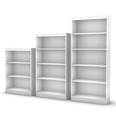South Shore Axess Five Shelf Bookcase in Pure White