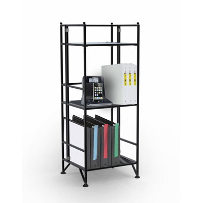 Convenience Concepts XTRA Storage 3 Tier Folding Shelf in Black