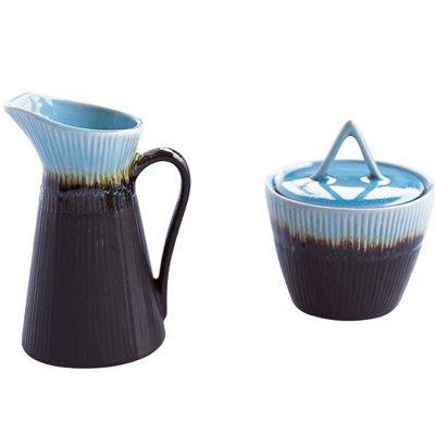 Caldo-Freddo Kon-Tiki Sugar Bowl and Creamer Set