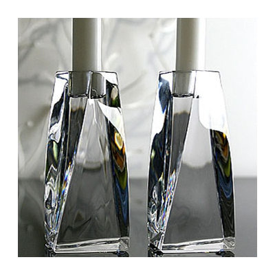 Orrefors Tornado 8.25" Crystal Candlesticks (Set of 2)