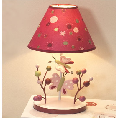 Lambs & Ivy Raspberry Swirl Lamp with Shade