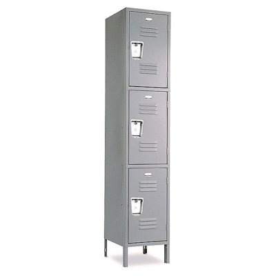 Penco Vanguard Lockers - Triple Tier - 1 Section (Assembled) - Recessed Handle