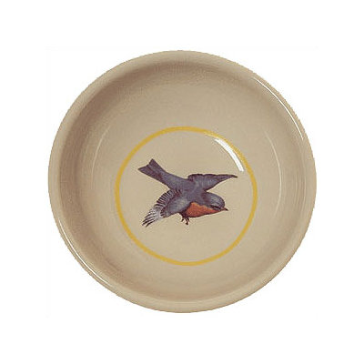 Blue Bird Porcelain Cat Bowl