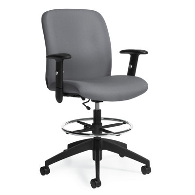 Global Total Office Height Adjustable Drafting Stool with Arms