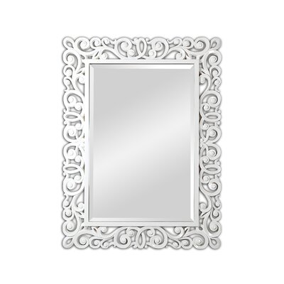 Framed Mirrors  Bathroom on Ren Wil Beveled Wall Mirror In White Lacquer Old School Meets  New