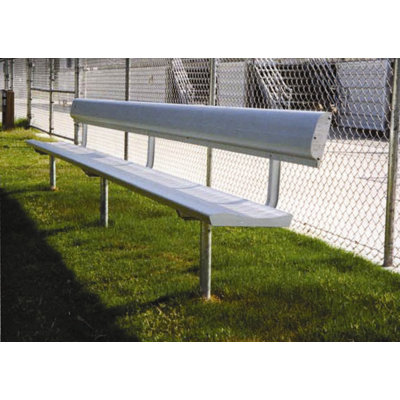 All Star Bleachers 21' W Aluminum Frame Team Bench with Optional Back & Contour Seat