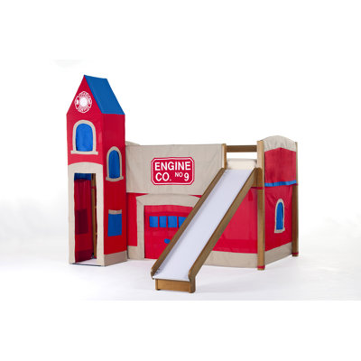 NE Kids School House Twin Firehouse Low Loft Bed