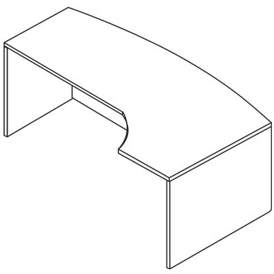 OSP Furniture Kenwood L-Shaped Executive Desk with Extended Corner
