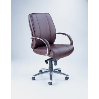 Mayline Group Mercado Mid-Back Leather Office Chair with Arms