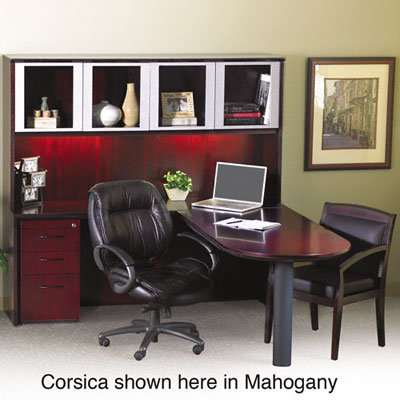 Mayline Group Corsica Series Credenza, 72W X 20D X 29-1/2H, Mahogany Frame/Top