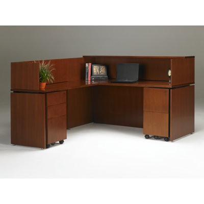 Mayline Group Stella Reception Station with Return and Pedestals