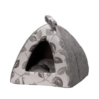 Leaf Tent Pet Bed in Gray