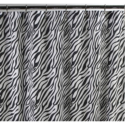 Dreamy Linens Zebra Black Shower Curtain