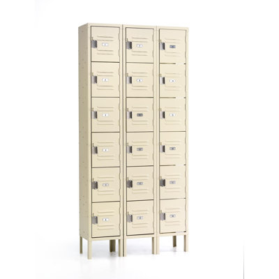 Republic Quick Ship: Box Locker - Six Tiers - 3 Sections (Unassembled)