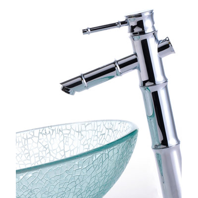 Kraus Broken Glass 16.5" Vessel Sink and Rivera Faucet