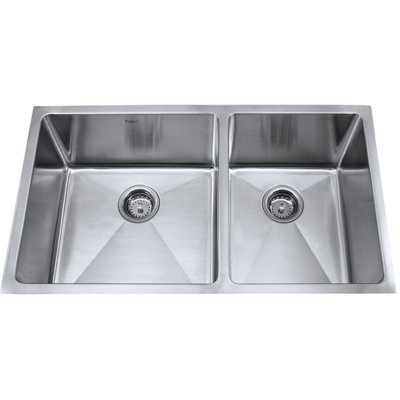Kraus 33" Undermount 70/30 Double Bowl Kitchen Sink with 11" Faucet and Soap Dispenser