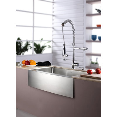 Kraus Farmhouse 33" Kitchen Sink with Faucet and Soap Dispenser