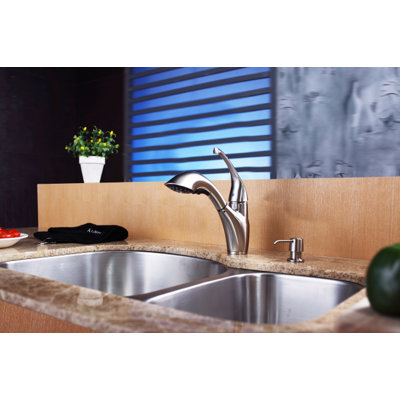 Kraus 32" Undermount 70/30 Double Bowl Kitchen Sink with 11" Faucet and Soap Dispenser