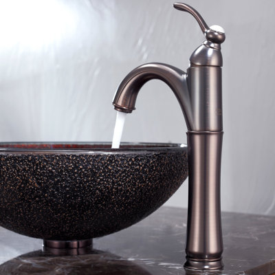 Kraus Callisto Glass Vessel Sink and Riviera Faucet