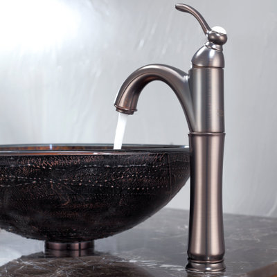 Kraus Copper Illusion Glass Vessel Sink and Riviera Faucet