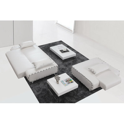 Hokku Designs Essence Leatherette Convertible Sofa Bed and Chair Set