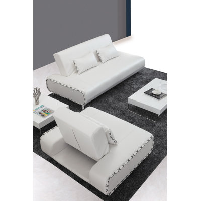 Hokku Designs Essence Leatherette Convertible Sofa Bed and Chair Set