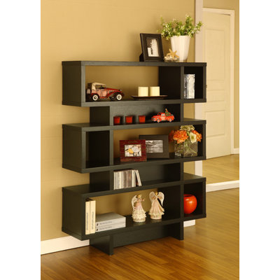 Hokku Designs Celio Three-Tier Bookcase / Display Cabinet in Black